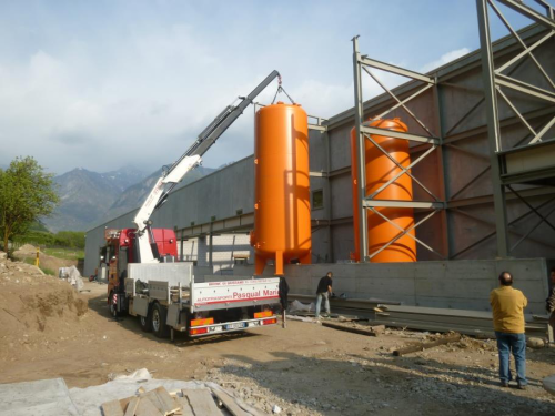 Orange Chemical Storage Tank