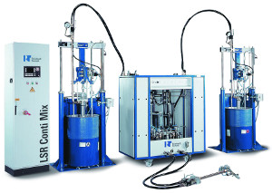 LSR Conti Mix Industrial application dispensing with two drum pumps