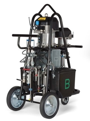 Dosing and Mixing unit on a custom portable dolly