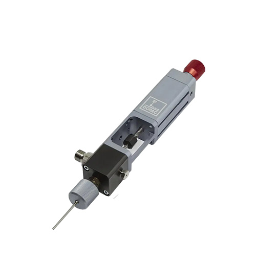 Needle dispensing valve on white background