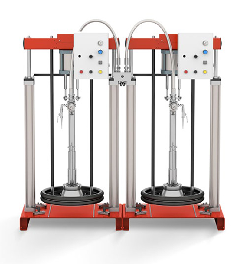 Piston double ram pump